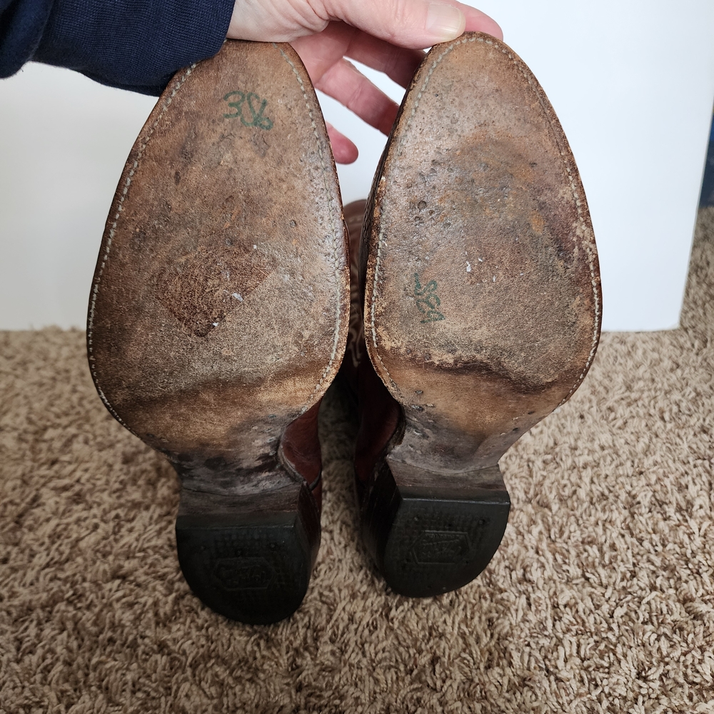 Tony Lama Rich Brown Western Boots - Picture 6 of 15